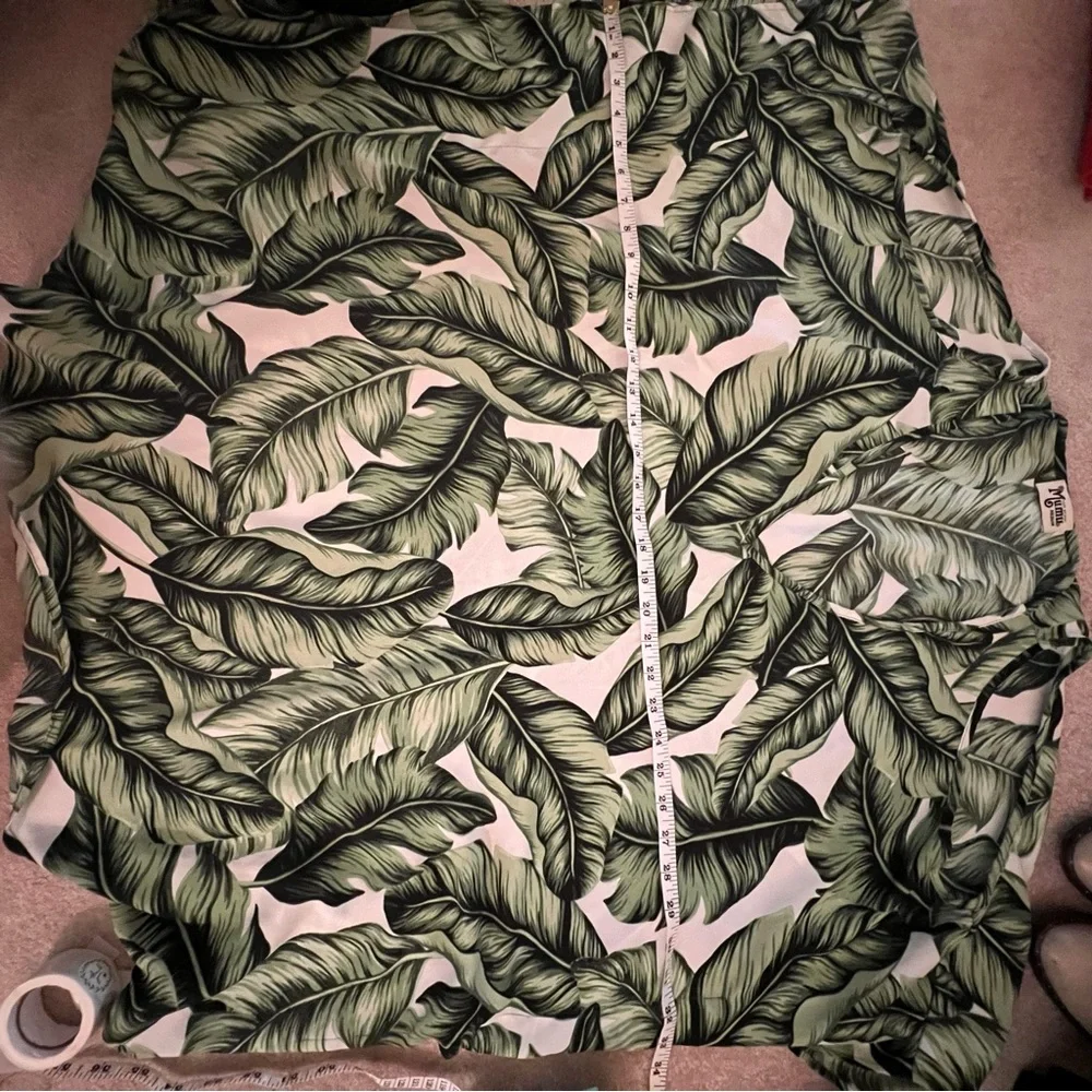 Show Me Your Mumu Peta Boo Frond of You Palm Print Cold Shoulder Coverup Top M